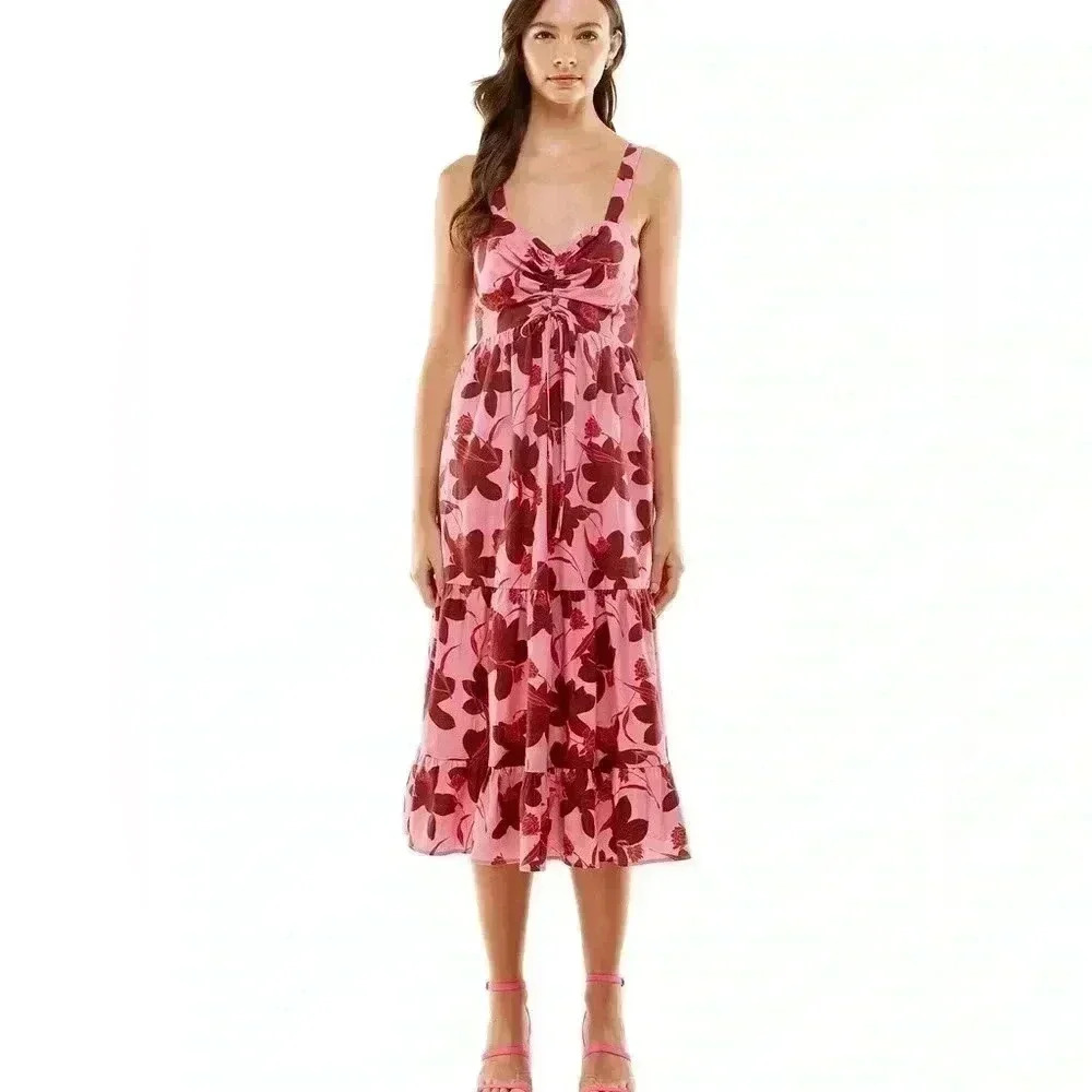 Ruched Front Midi Dress